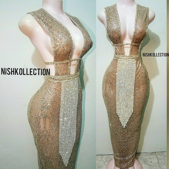 rhinestone bandage dress