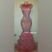 Asimi Azure Feather Neckline Gown Custom Long Mermaid Dress Lace Embroidery Open Back Prom ...