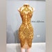 Gold Gigi Amani Rhinestone Gown main image 1