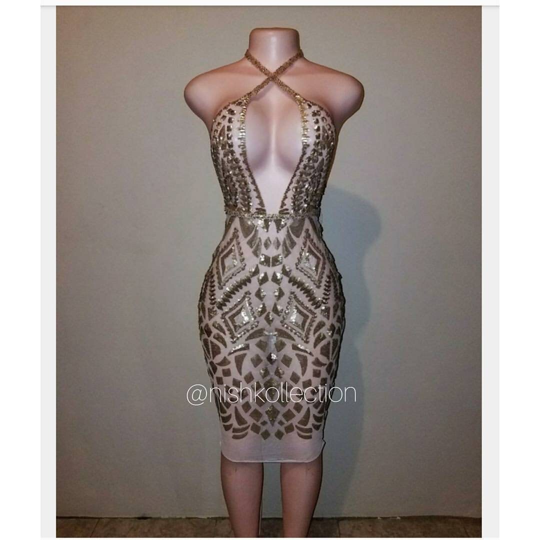 gold lace mini dress