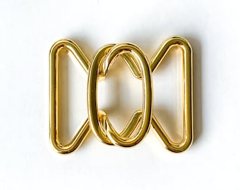 1 stuk 38 mm (1,5 inch) cirkelvormige in elkaar grijpende gesp, metaal, goudkleur