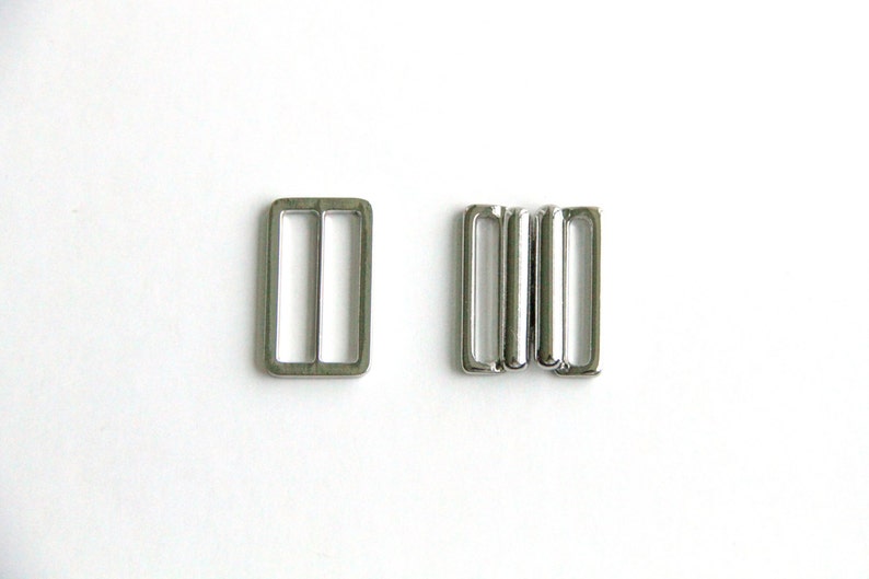 30 sets of joint buckle and slide set silver colour finish image 1