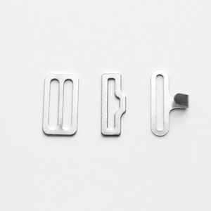 20 set di 16 mm metallo Bow Tie Hardware Slide occhio e gancio (colore argento)