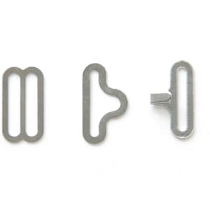 10 sets of bow tie hardware slide eye and hook 19mm (silver colour)