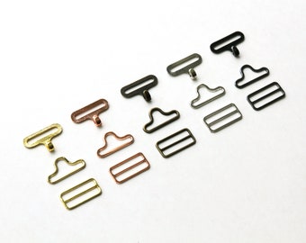 20 Sets of Bow Tie Hardware High Quality Slide Eye and Hook 19mm (Silver / Rose Gold / Brass / Gunmetal Black / Gold Colors)