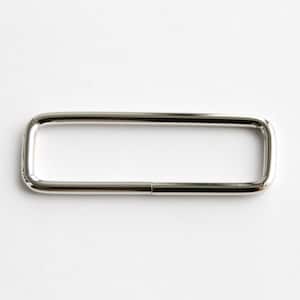 20 st. 5 cm x 1,5 cm delad rektangulär ögla silverfärgade
