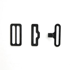 30 sets of 16mm Metal Bow Tie Hardware Slide Eye and Hook (Black Color)