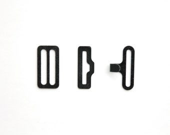 50 sets van 16mm Metalen Vlinderdas Hardware Slide Eye en Haak (Zwarte Kleur)