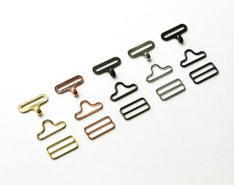 10 sets vlinderdashardware Hoogwaardig schuifoog en haakje 19 mm (zilver / roségoud / messing / bronszwart / gouden kleuren)