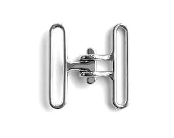 20 stuks 50 mm (2 inch) cinchgesp (zilver/zwarte kleurafwerking)