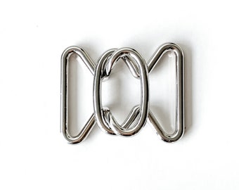 10 pieces 38mm (1.5 inch) Circular Interlocking Buckle, Metal, Silver Color