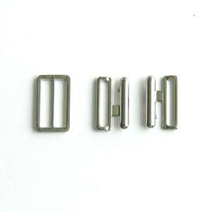 30 sets of joint buckle and slide set silver colour finish image 2