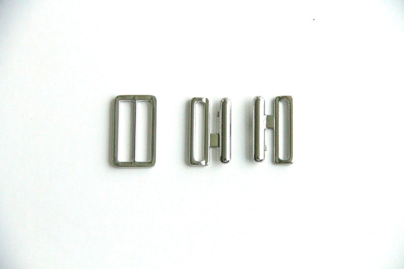 30 sets of joint buckle and slide set silver colour finish image 2