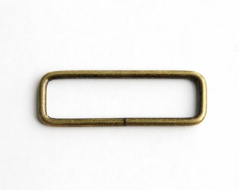 50 stuks 2 inch x 0,5 inch split rechthoekige lus antieke messing kleur