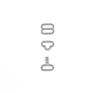 30 sets of 10mm metal bow tie hardware slide eye and hook (silver colour)