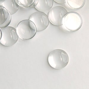 50 pcs 16mm cabochon round dome flat back clear glass