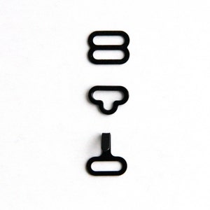 30 sets of 10mm metal bow tie hardware slide eye and hook (black colour)