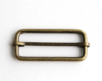 20 pcs 2 inch x 0.75 inch Rectangular Slider with Movable Pin Antique Brass Color