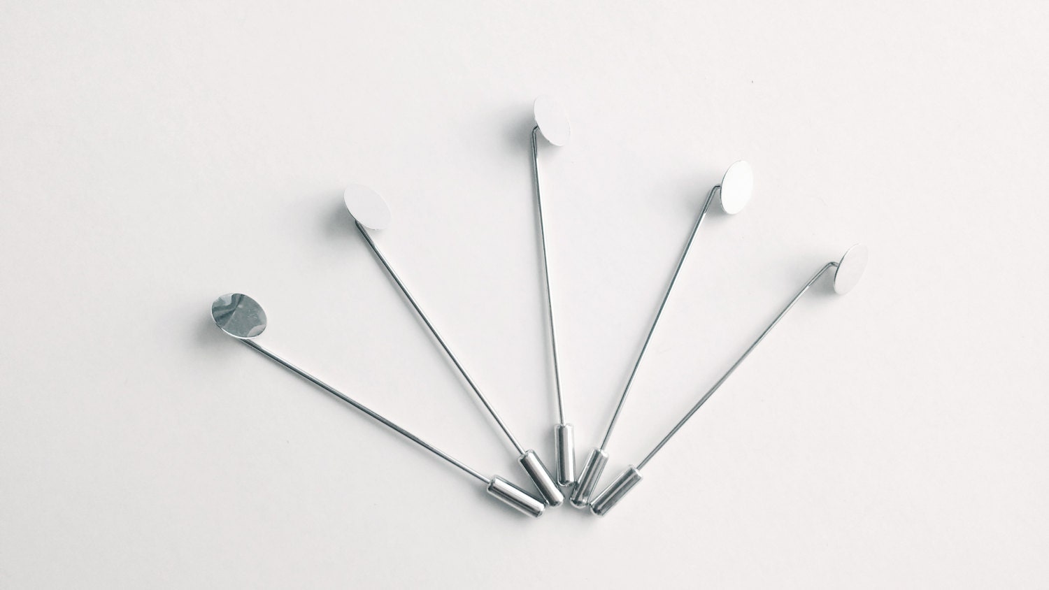 50 Sets of Lapel Pin Hardware 10mm Flat Glue Pad 65mm Pin Etsy