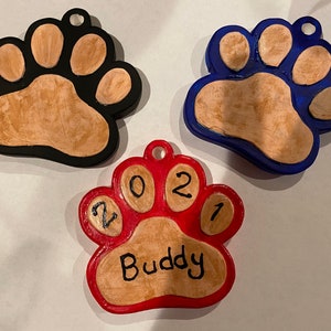 Paw print customize plaster ornaments