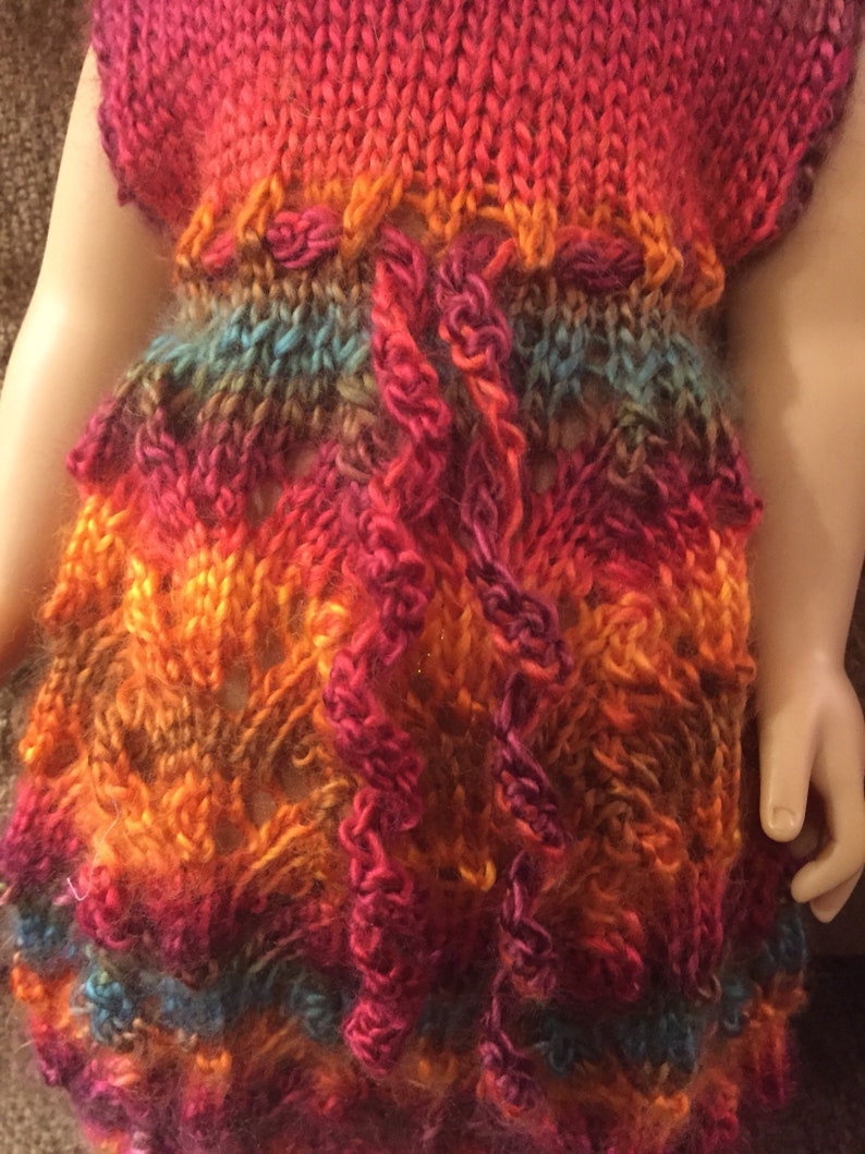 18 doll handknit dress fits American Girl