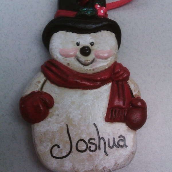 Personalized Christmas Ornament Snow Man Customize with the name you chose