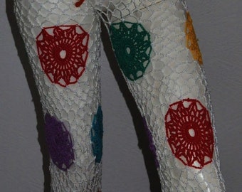Crochet flower pants.
