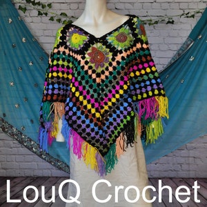 Granny square poncho