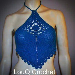 Blue flower halter