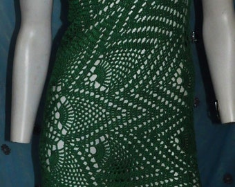 Crochet green star design dress