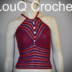 Purple and red striped halter