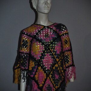 Granny square poncho