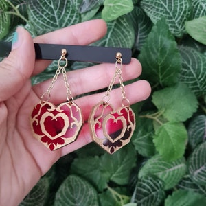 Low Poly Heart Container Earrings