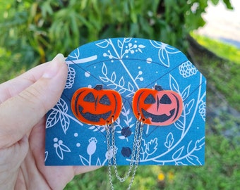 Halloween Jack-O-Lantern Collar Pins