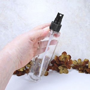 8 oz spray bottle, set of 2 clear plastic spray bottles empty spray top bottles with black fine mist spray atomizer
