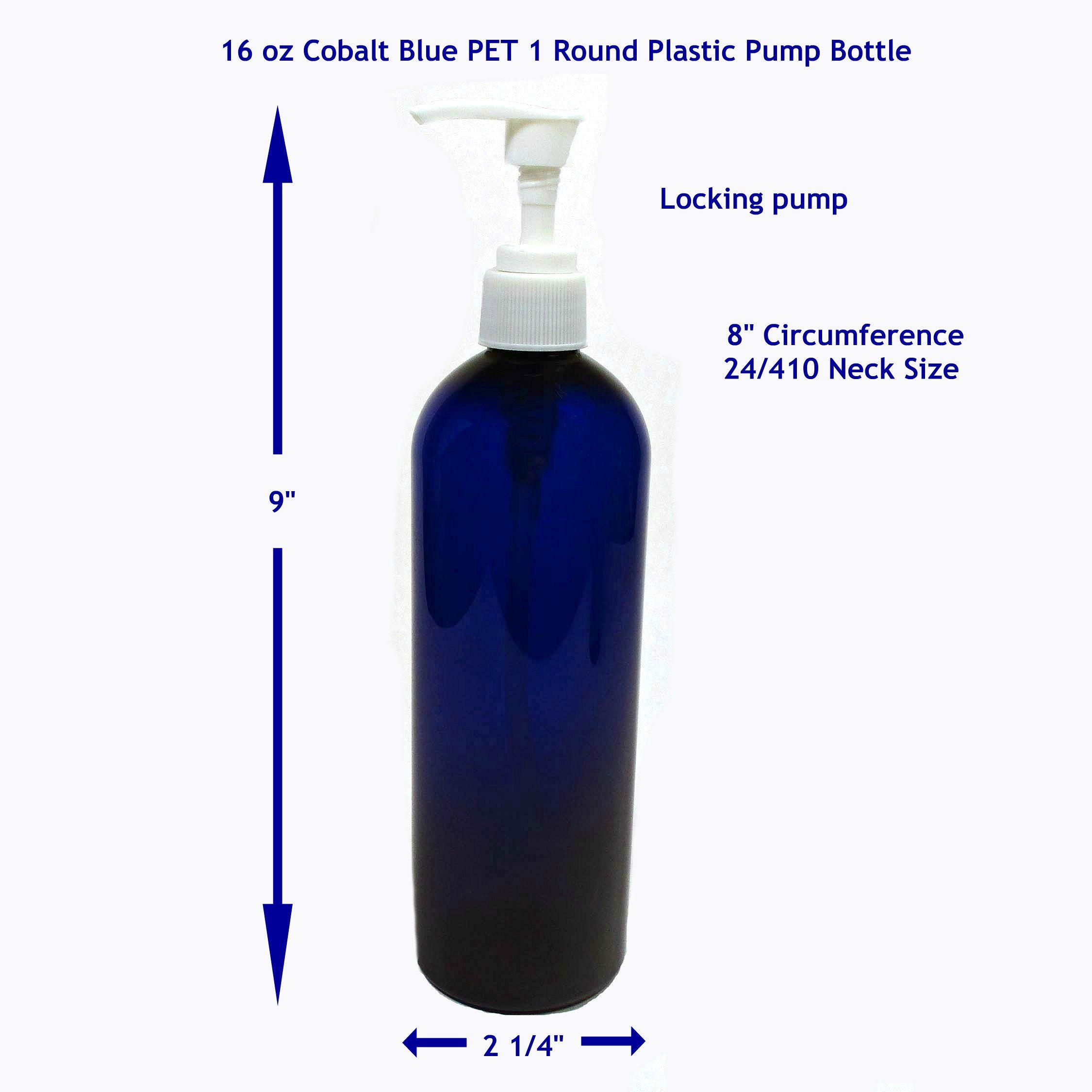 16 Oz Pump Bottle Set of 2 Blue Plastic Bottles Empty Etsy Australia
