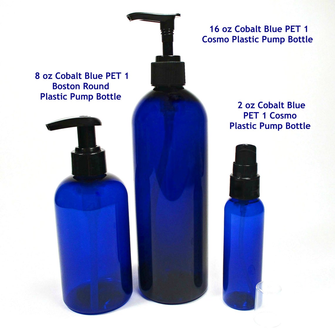16 Oz Pump Bottle Set of 2 Blue Plastic Bottles Empty - Etsy Australia