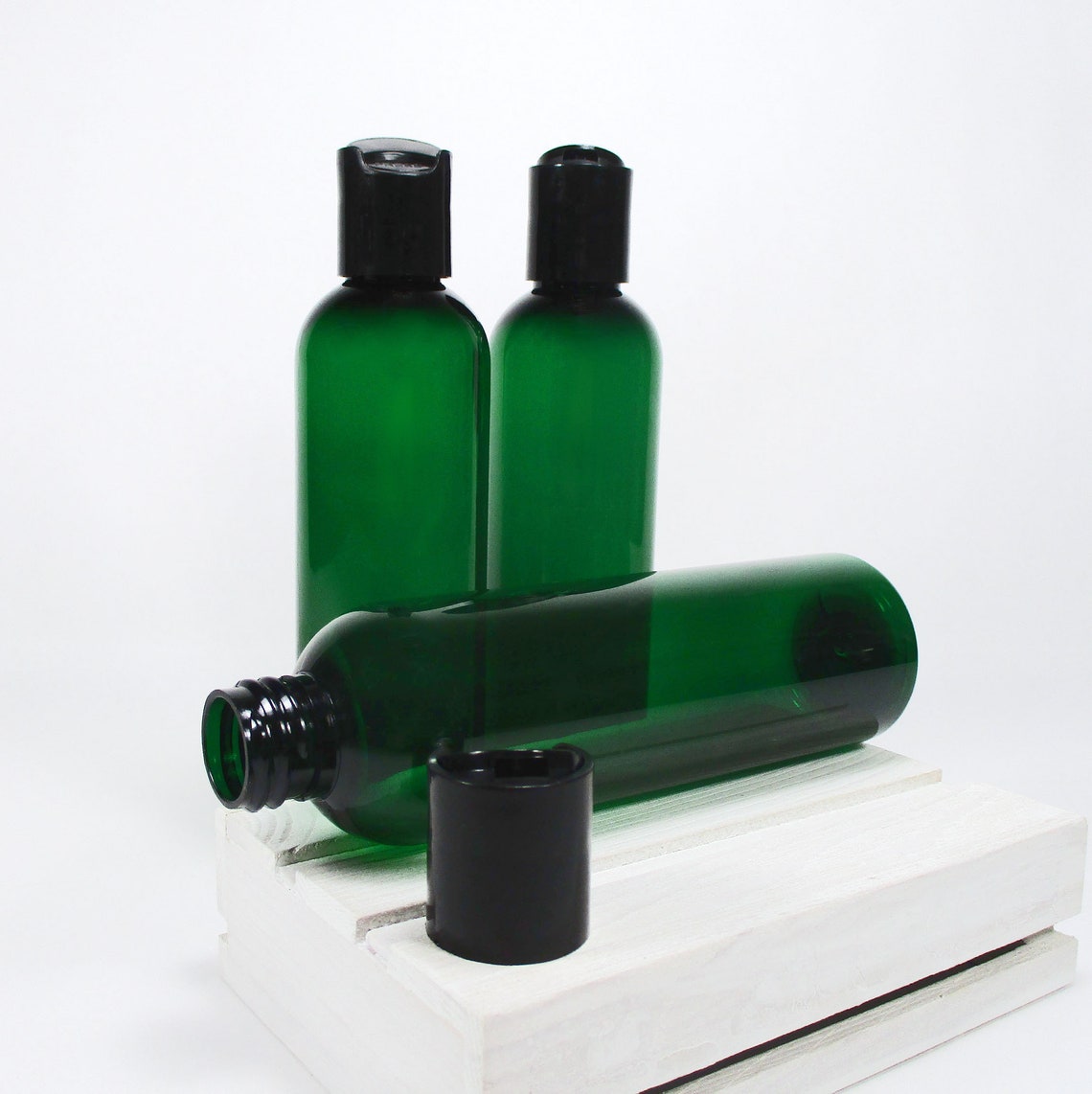 4 oz green empty squeeze bottles set of 3 plastic bottles Etsy