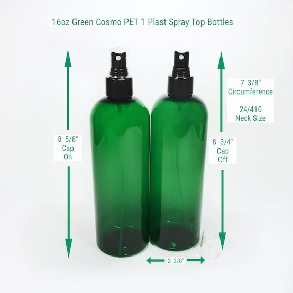 16 Oz Spray Bottle Set of 2 Green Plastic Bottles Empty Bathroom or Kitchen  Spray Bottle Cleaning Bottle or Plant Spray Bottle 