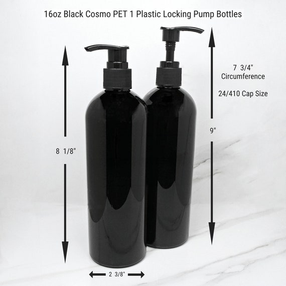 16 Oz Plastic Bottles Set of 2 Green Bottles Empty Squeeze Bottles With  Black Flip Top Bottle Cap for Shampoo Lotion or Dish Soap 