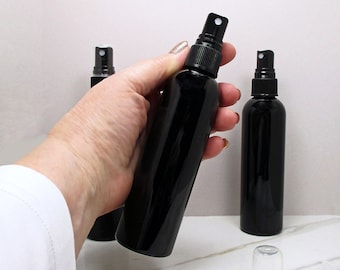 4 oz spray bottles, set of 2 Black plastic bottles empty spray bottles with fine spray mister atomizer black spray bottles
