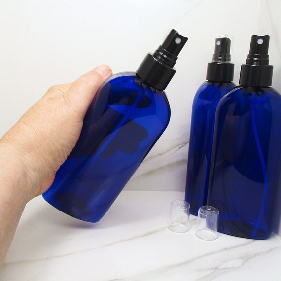1 Oz Plastic Bottles Set of 5 Squeeze Bottles, Blue Boston Round