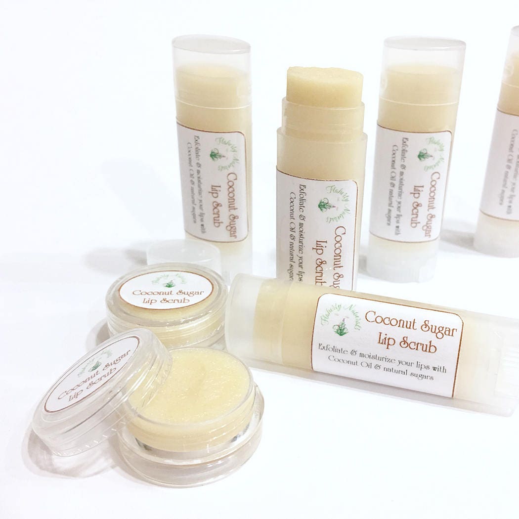 Lip scrub Coconut sugar lip scrub with Coconut oil a Etsy