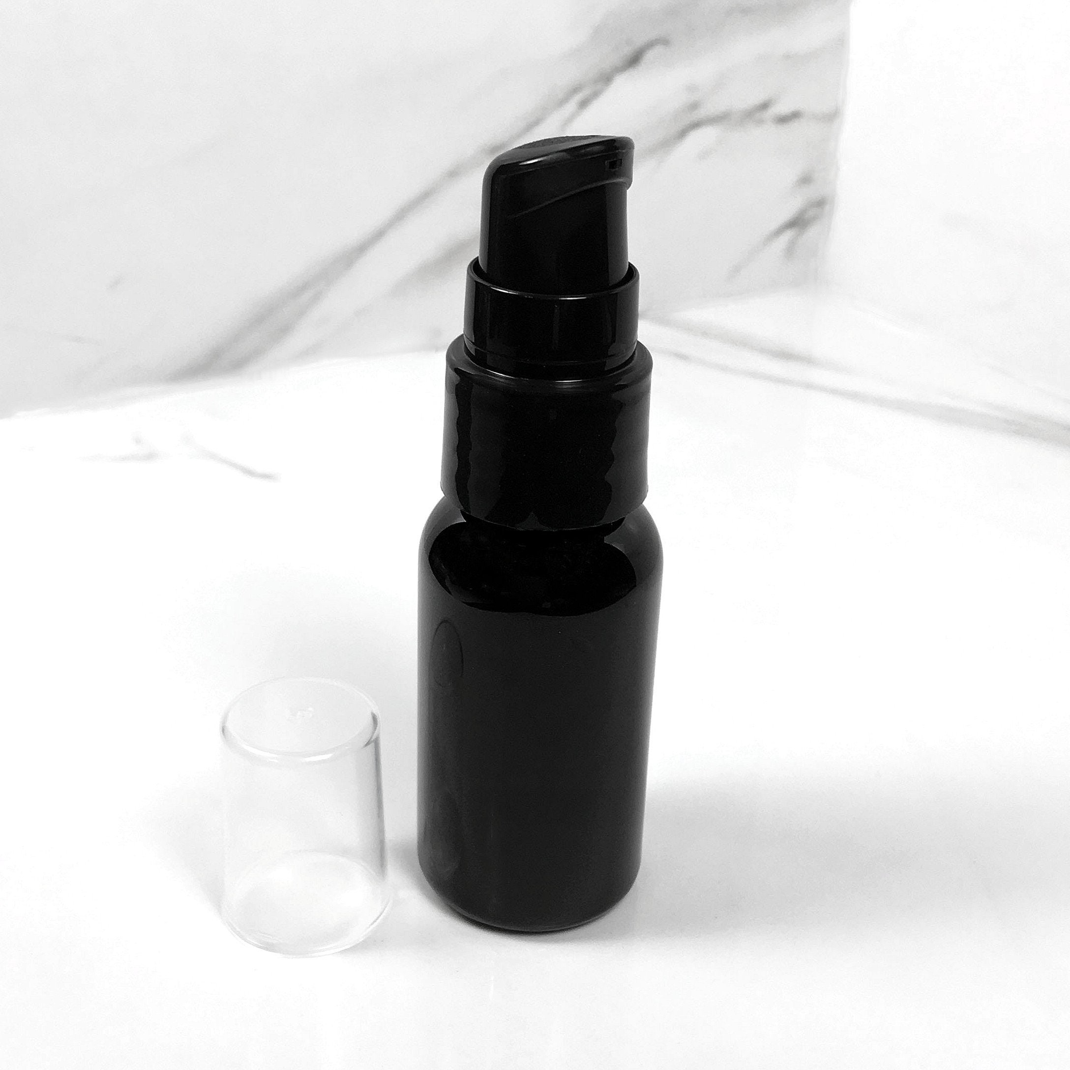 1 oz black pump bottles set of 3 travel bottles small Etsy