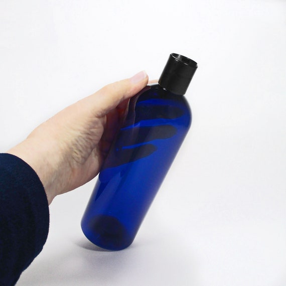 16 Oz Plastic Bottles Set of 2 Blue Cosmo Bottles Empty Squeeze Bottles  With Caps 