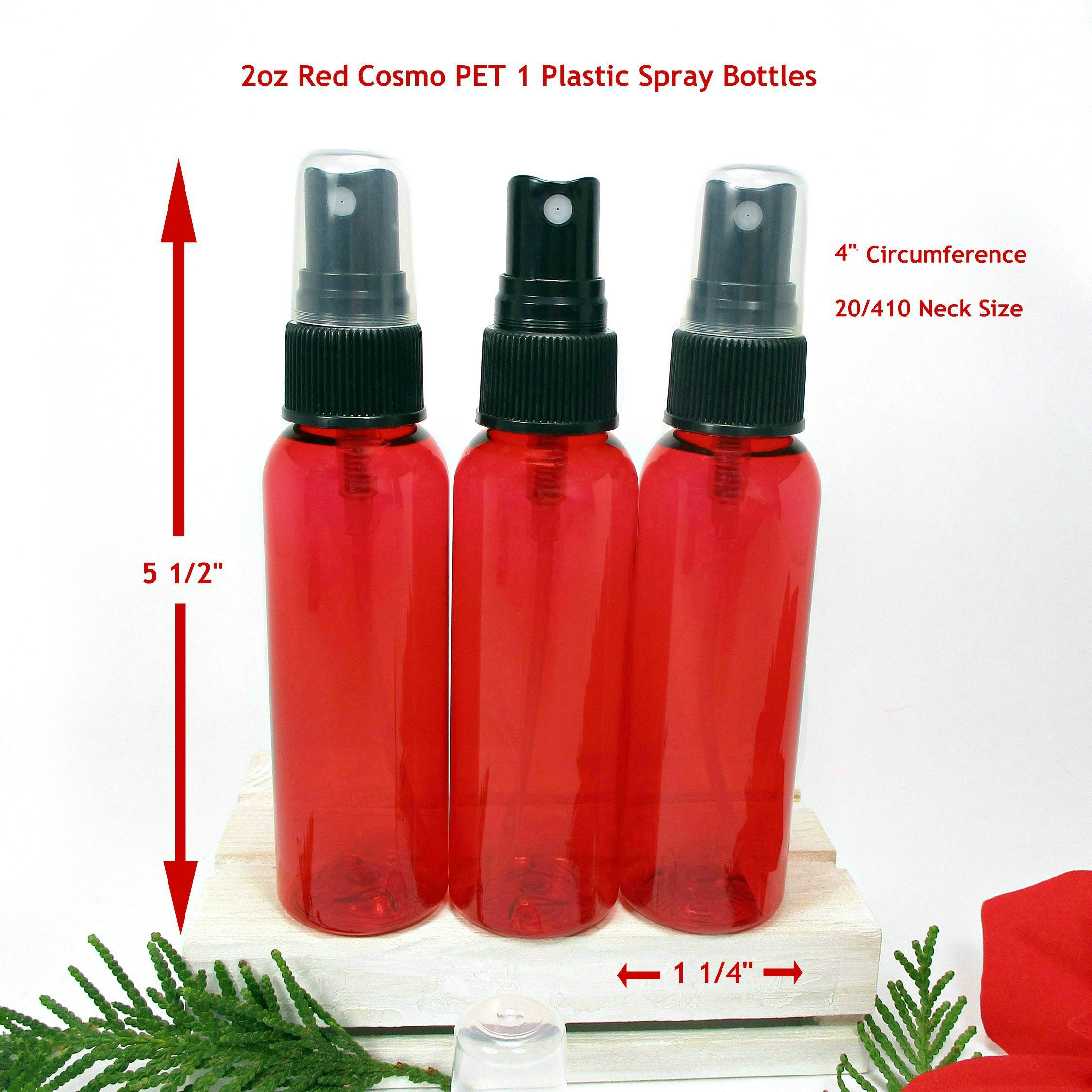 Set of 2 MyGift Vintage Style Red & Clear Glass Transparent Water Spray Bottle/Decorative Plant Mister with Top Pump