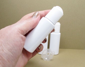 1 Oz Squeeze Bottles Set of 3 Plastic Bottles, Small White Empty Travel  Bottles With Flip Top Dispenser Bottle Caps 