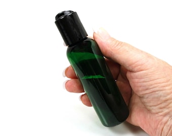 2 oz squeeze bottles, set of 3 green plastic travel bottles shampoo bottle or empty lotion bottles with caps