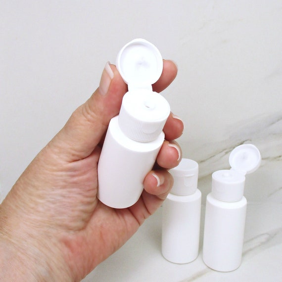 1 Oz Squeeze Bottles Set of 3 Plastic Bottles, Small White Empty Travel  Bottles With Flip Top Dispenser Bottle Caps 