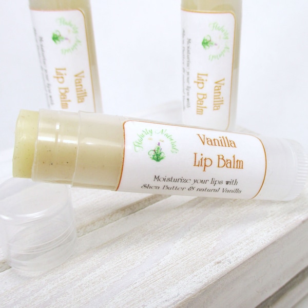 Vanilla lip balm natural organic lip balm for dry cracked chapped lips Easter gift lip balm